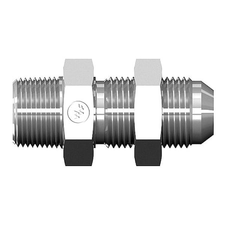 World Wide Fittings Male JIC To Male Pipe Bulkhead Straight With Locknut 2706X04X04LN